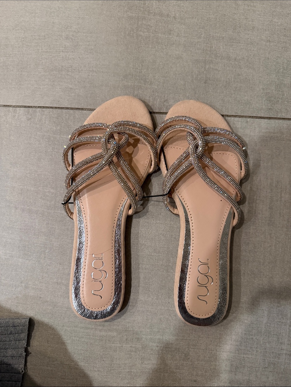 Sugar Blush Beaded Knot Slide Sandals